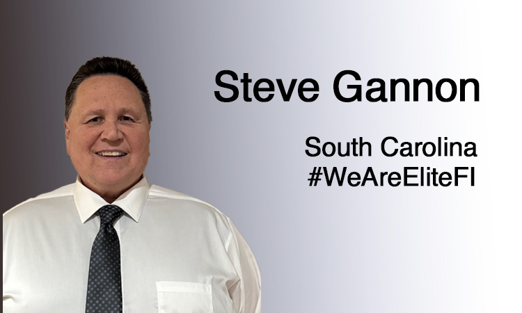 Man in white dress shirt and dark tie smiling at camera against gray background with text overlay.